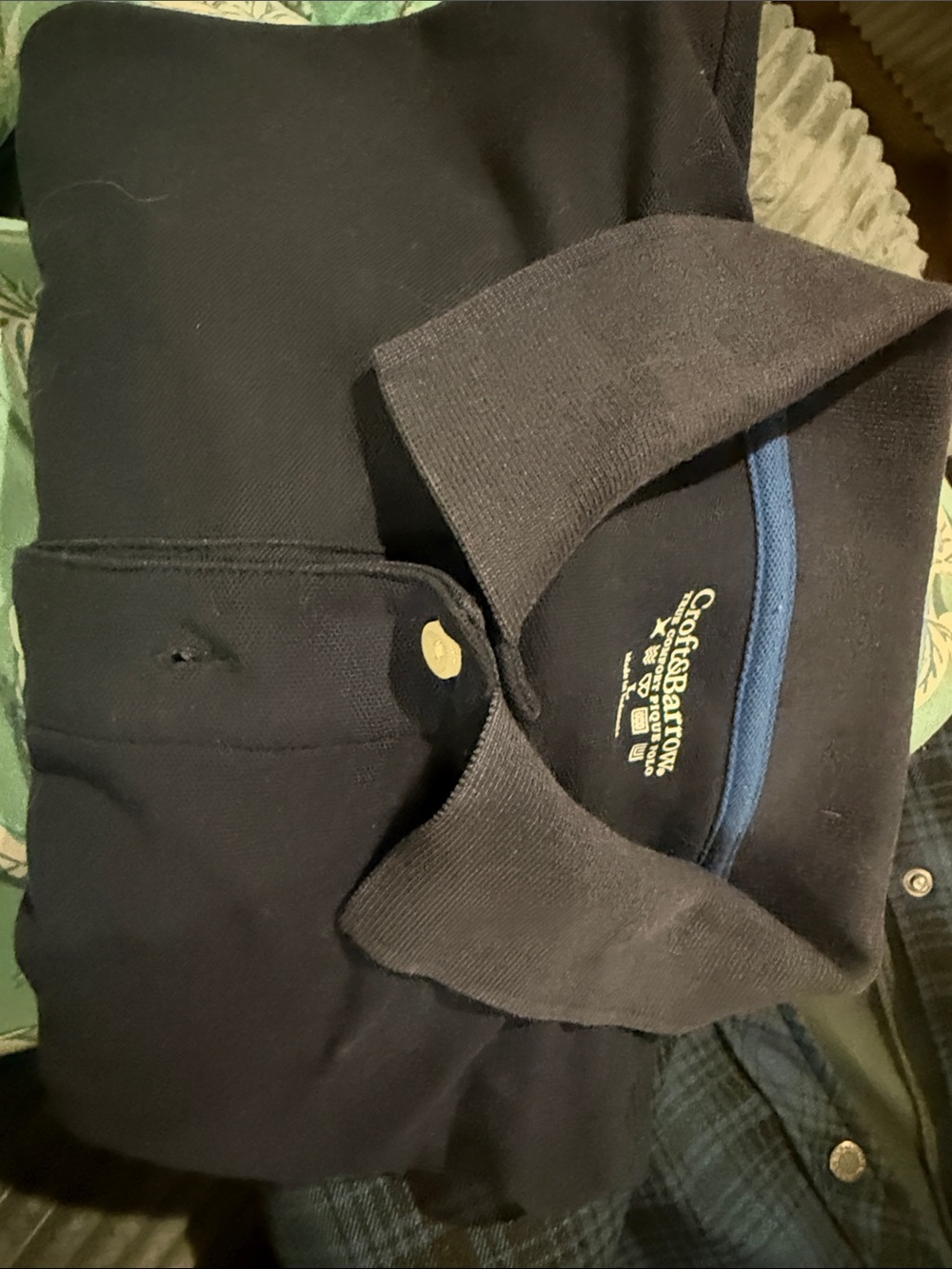 croft & barrow Men's Navy Polo with Contrast Trim